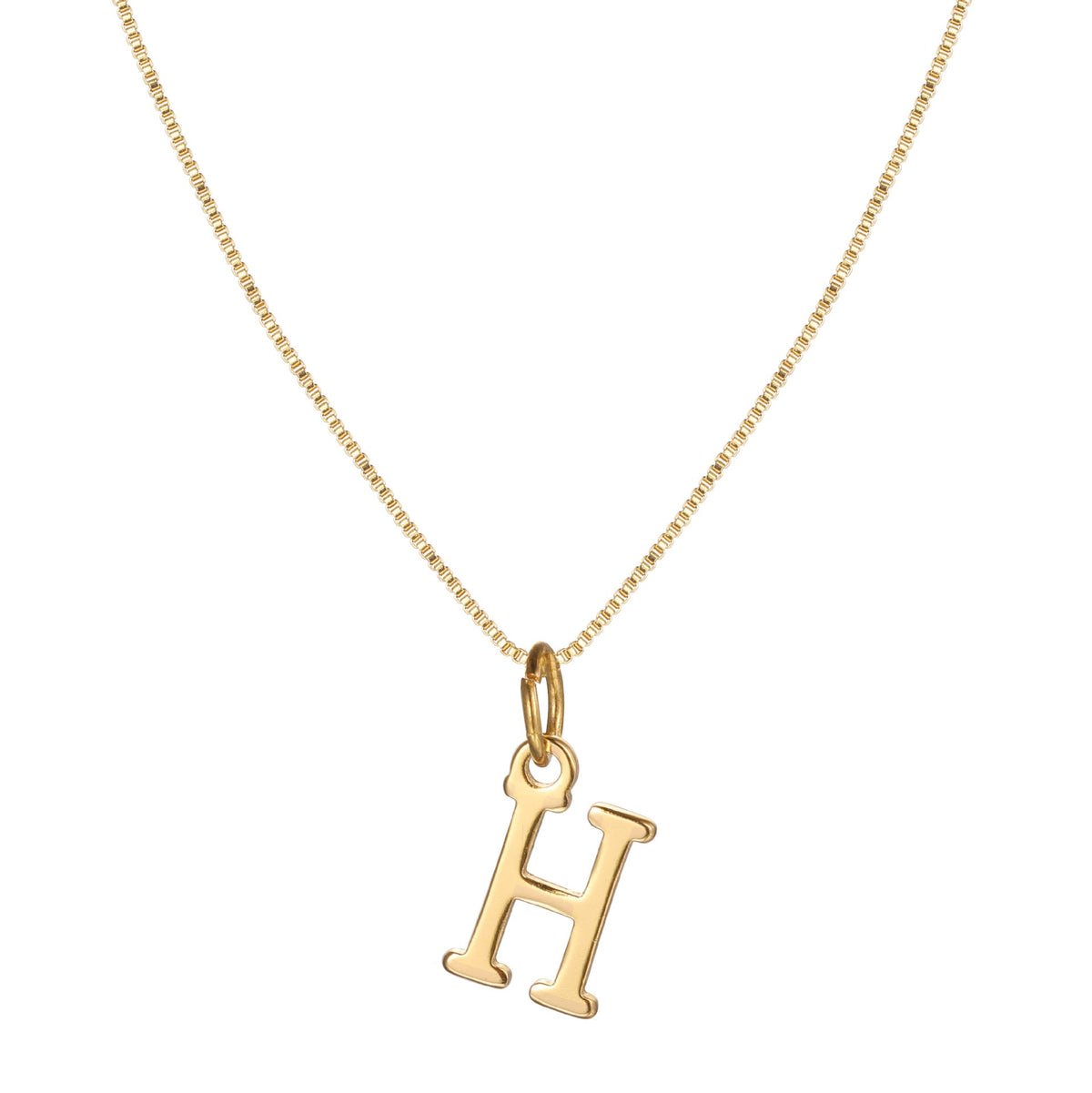 14k Minimal Serif Initial Necklace — product detail