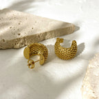 18k Mesh C Hoop Earrings — product detail