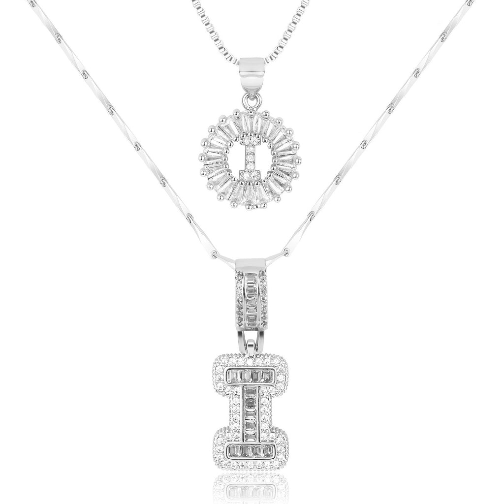 2pc 14k Sparkling Letter Initial Necklaces — product detail