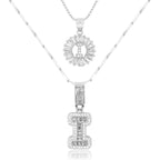 2pc 14k Sparkling Letter Initial Necklaces — product detail
