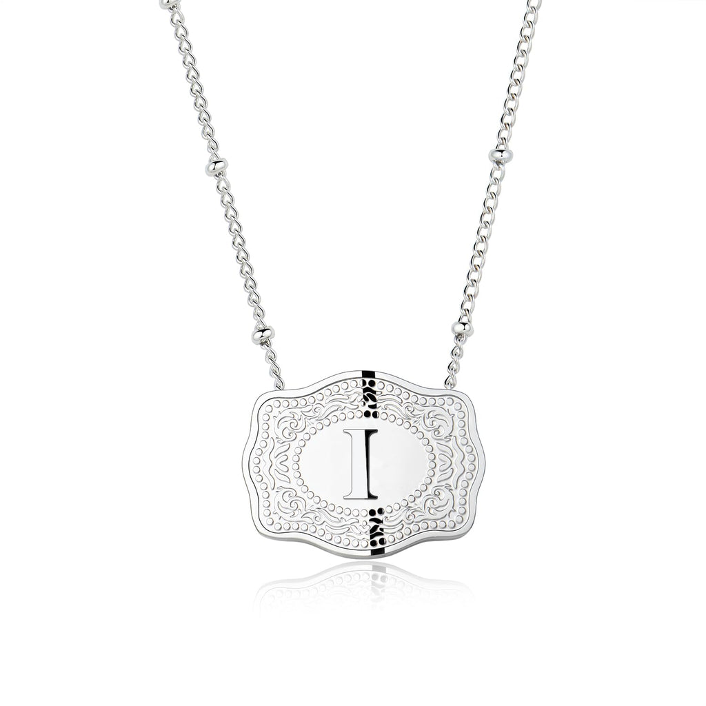 Dainty Belt Buckle Letter Initial Necklaces — product detail