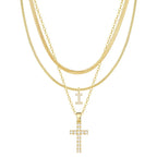 3pc 14k Diamond Accented Initial & Cross Necklace Set — product detail