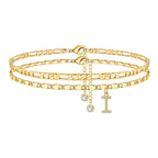 2pc 14k Sparkling Letter Initial Anklet — product detail