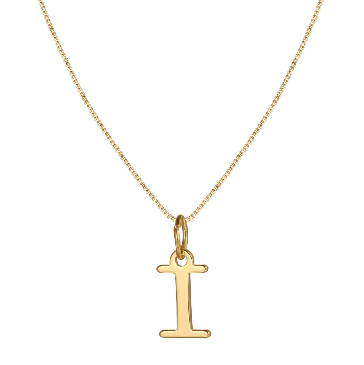 14k Minimal Serif Initial Necklace — product detail