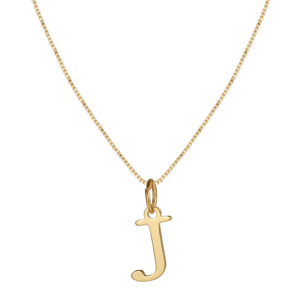 14k Minimal Serif Initial Necklace — product detail