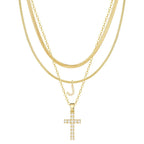 3pc 14k Diamond Accented Initial & Cross Necklace Set — product detail