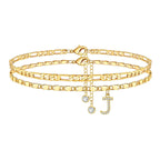 2pc 14k Sparkling Letter Initial Anklet — product detail
