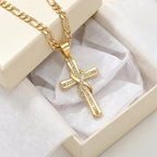 14k Sparkling Accented Infinity Cross Necklace — product detail