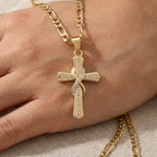 14k Sparkling Accented Infinity Cross Necklace — product detail