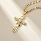 14k Sparkling Accented Infinity Cross Necklace — product detail