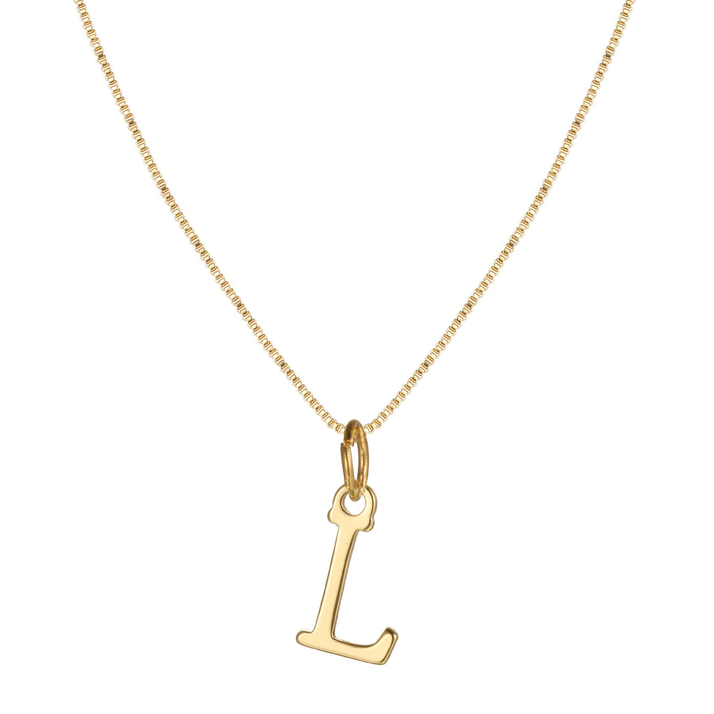 14k Minimal Serif Initial Necklace — product detail
