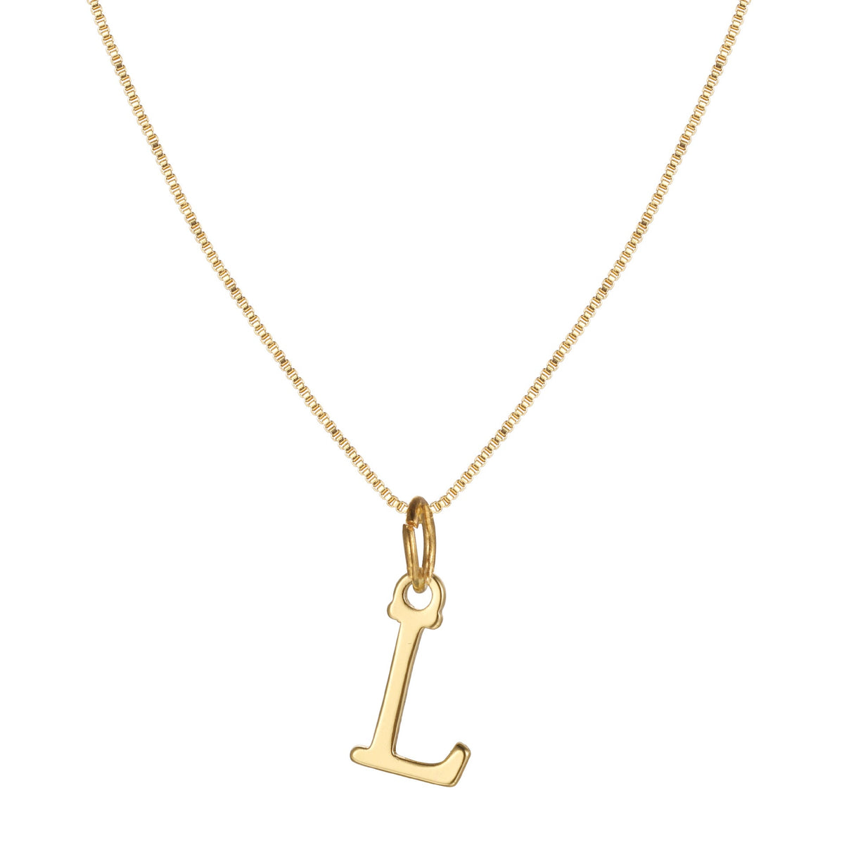 14k Minimal Serif Initial Necklace — product detail