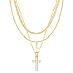 3pc 14k Diamond Accented Initial & Cross Necklace Set — product detail