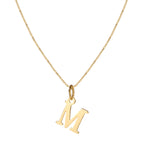 14k Minimal Serif Initial Necklace — product detail
