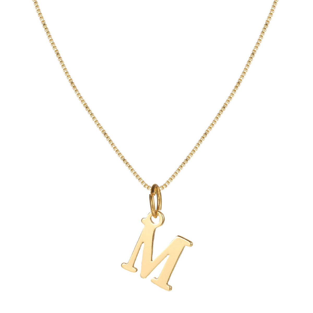 14k Minimal Serif Initial Necklace — product detail