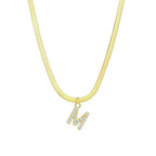 Dainty Diamond Letter Initial Herringbone Necklace — product detail