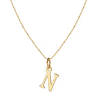 14k Minimal Serif Initial Necklace — product detail