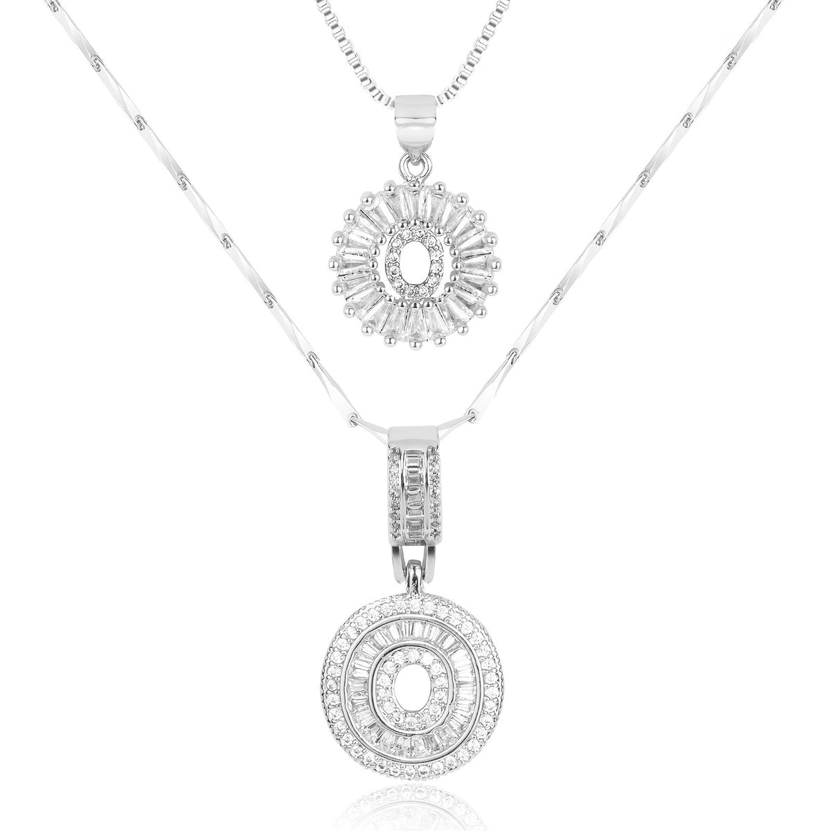 2pc 14k Sparkling Letter Initial Necklaces — product detail