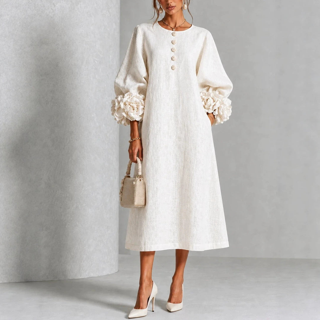 CHARLOTTE AVALON | ROSETTE CUFF MIDI DRESS FOR WOMAN