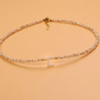 Dainty Stone Beaded Initial Necklace — product detail