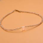 Dainty Stone Beaded Initial Necklace — product detail