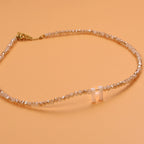 Dainty Stone Beaded Initial Necklace — product detail
