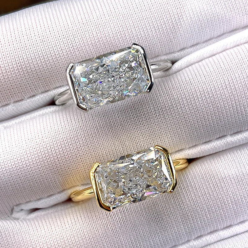 S925 East-West Emerald Cut Ring — product detail