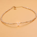 Dainty Stone Beaded Initial Necklace — product detail