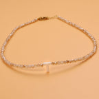 Dainty Stone Beaded Initial Necklace — product detail