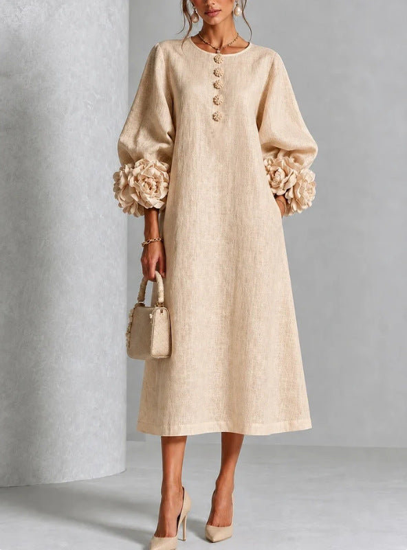 CHARLOTTE AVALON | ROSETTE CUFF MIDI DRESS FOR WOMAN