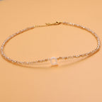 Dainty Stone Beaded Initial Necklace — product detail
