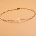 Dainty Stone Beaded Initial Necklace — product detail