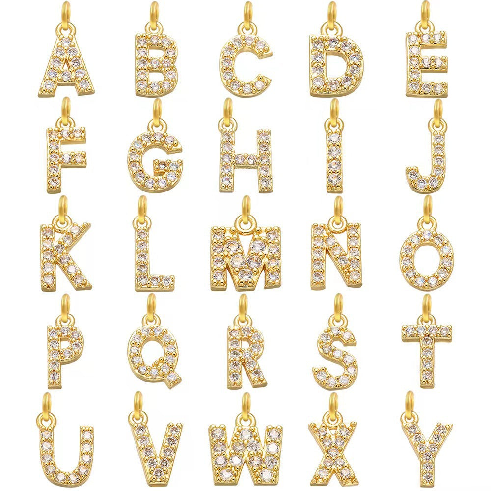 Dainty Diamond Letter Initial Herringbone Necklace — product detail