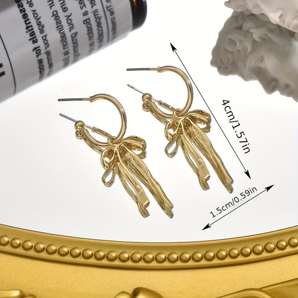 Dainty Dangle Bow Earrings — product detail