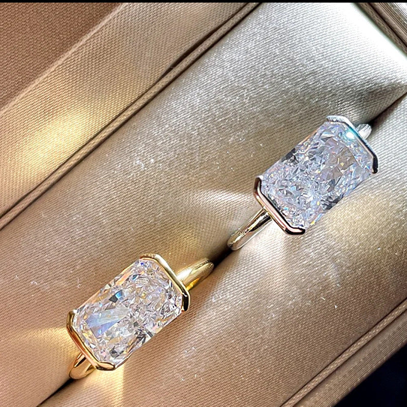 S925 East-West Emerald Cut Ring — product detail