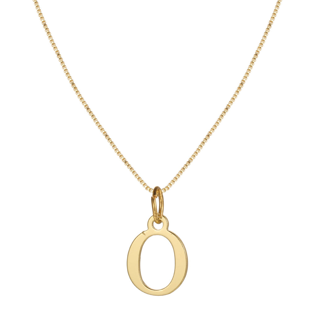 14k Minimal Serif Initial Necklace — product detail