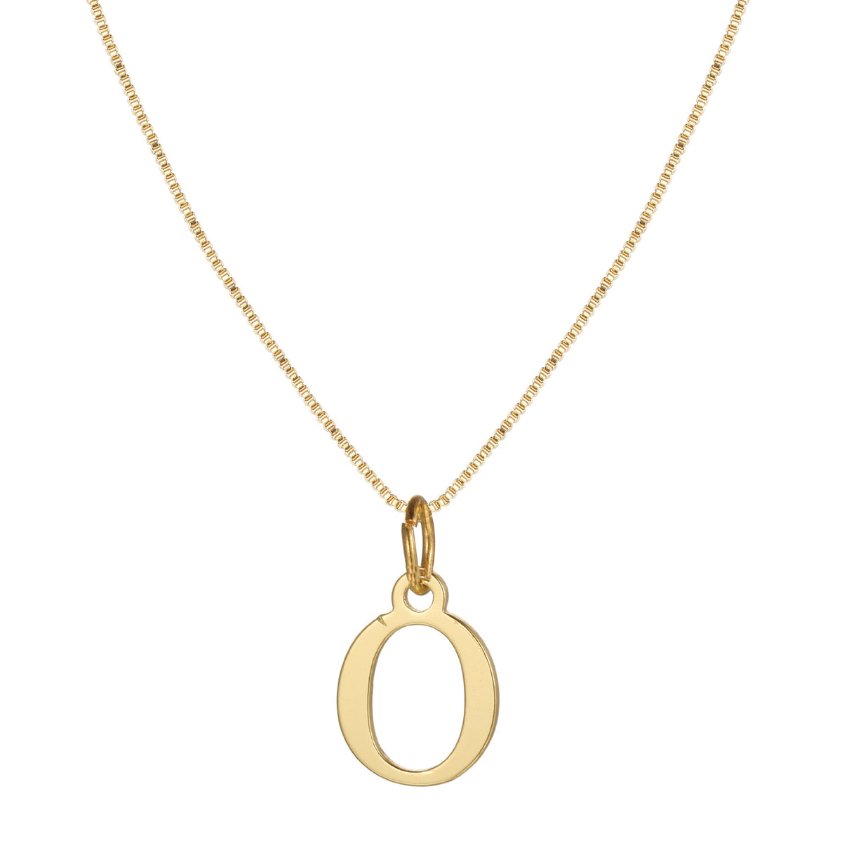 14k Minimal Serif Initial Necklace — product detail