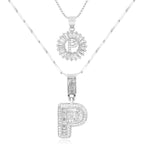 2pc 14k Sparkling Letter Initial Necklaces — product detail