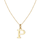 14k Minimal Serif Initial Necklace — product detail