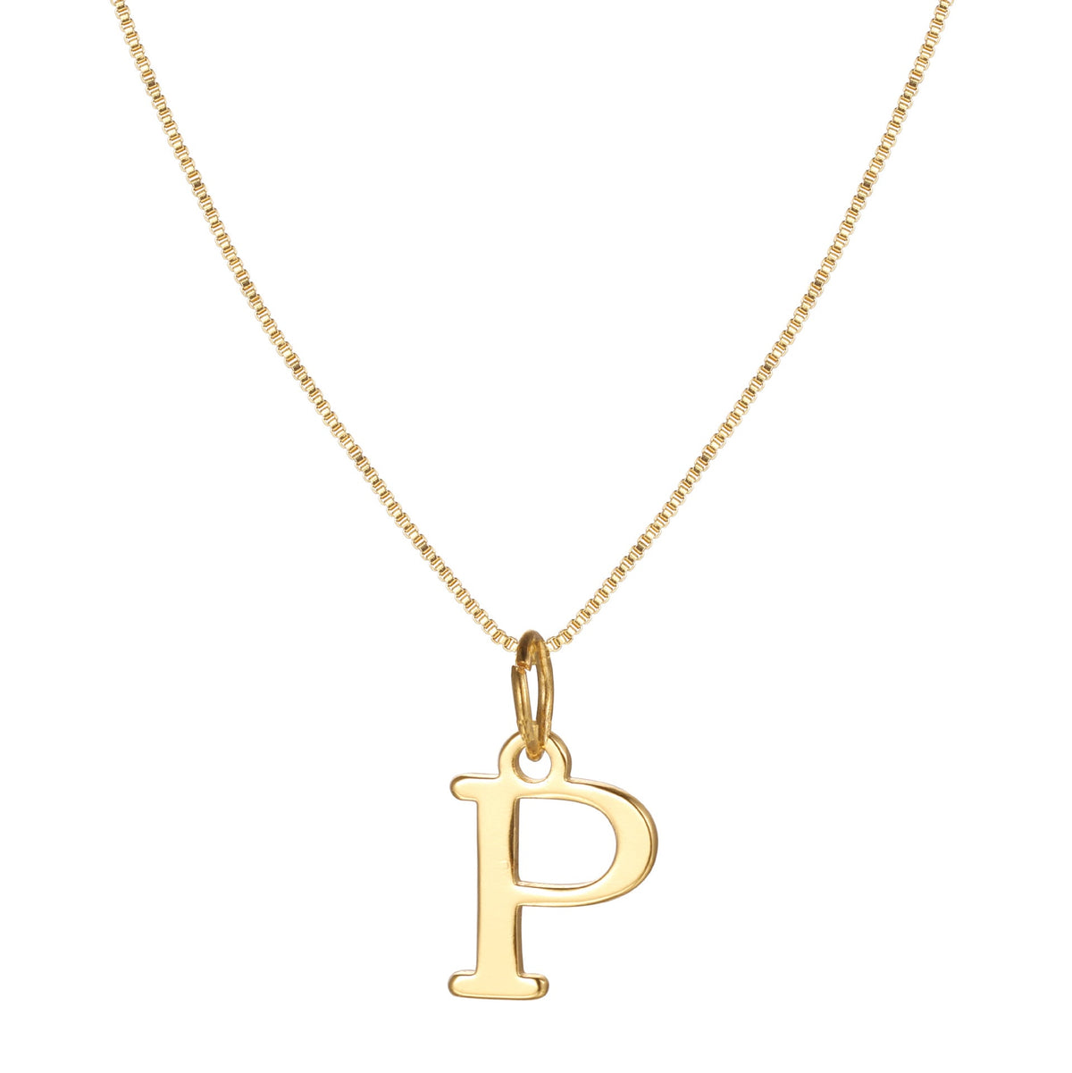 14k Minimal Serif Initial Necklace — product detail