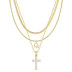 3pc 14k Diamond Accented Initial & Cross Necklace Set — product detail