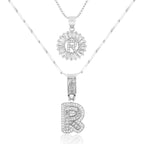 2pc 14k Sparkling Letter Initial Necklaces — product detail