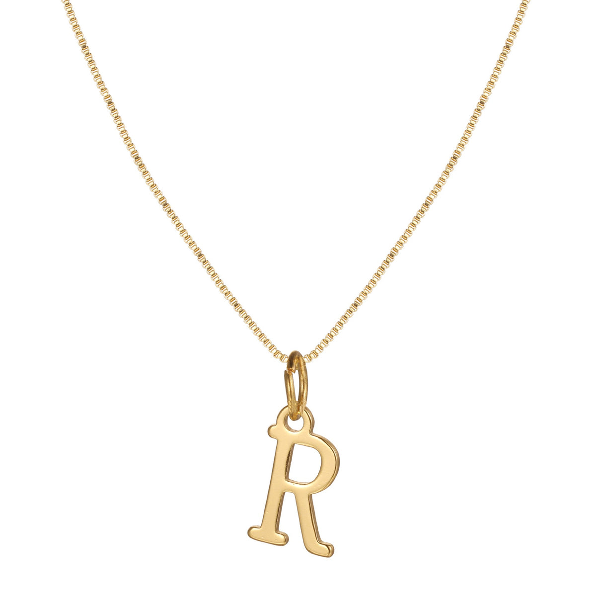 14k Minimal Serif Initial Necklace — product detail