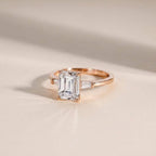 Emerald Cut Sparkling Accented Ring — product detail