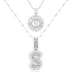 2pc 14k Sparkling Letter Initial Necklaces — product detail