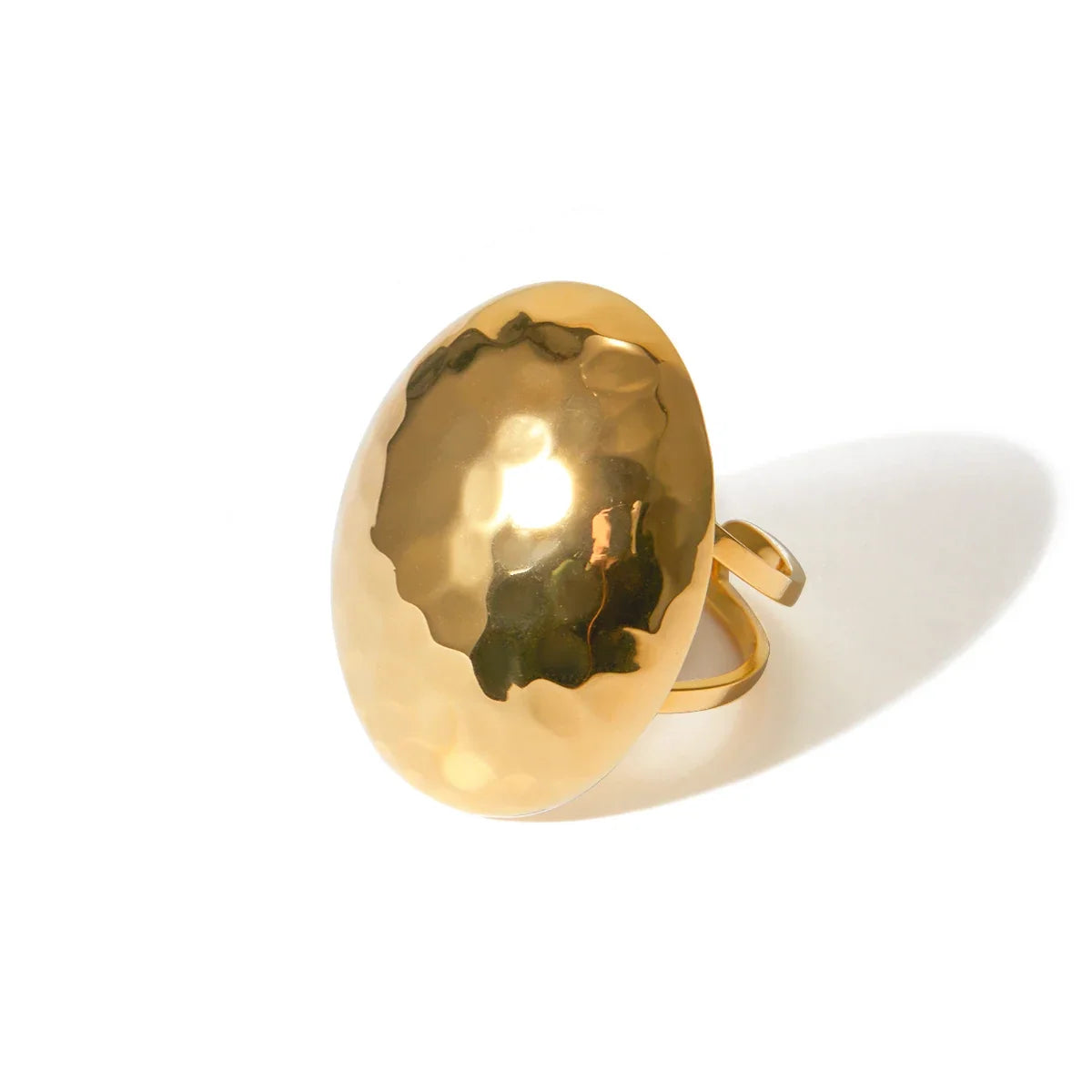 18k Hammered Oval Dual Band Ring — product detail