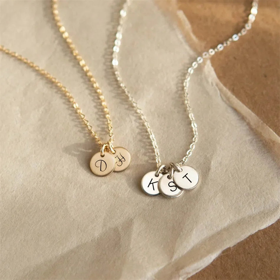 Dainty Personalised Disc Initial Necklace — product detail