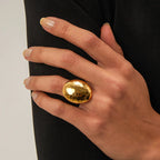 18k Hammered Oval Dual Band Ring — product detail