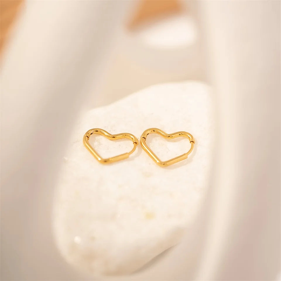 Elegant Heart Hoop Earrings — product detail