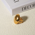 18k Hammered Oval Dual Band Ring — product detail